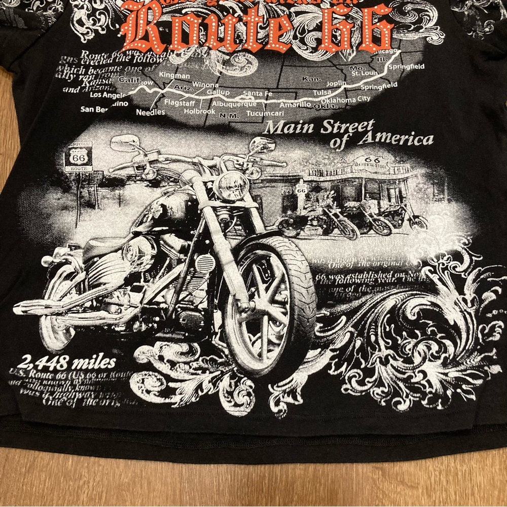 Route 66 Graphic T-Shirt Big Bang Made in USA XL Motorcycle - Picture 5 of 16